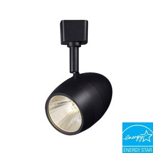 Hampton Bay 1-Light 2.56 In. Black LED Dimmable Track Lighting Head