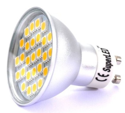 GU10 LED BULB 5.5W WITH 27 x 5050 SMD LEDs IN WARM WHITE