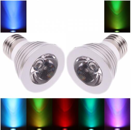 2Pcs E27 3W 16 Color Changing LED Bulb