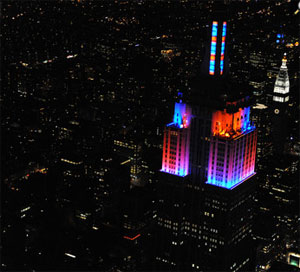 Empire State Building LED light show staged Halloween