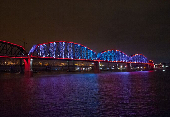 American Big Four Bridge first lighting LED lights