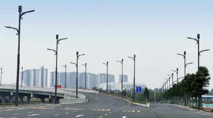 The smart light pole with multiple poles in one on Weifang Road, Jinan is on duty